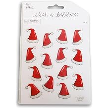 Santa Hat Christmas Stickers for Journaling, Scrapbooking, Cardmaking, Arts & Crafts - 28 Pieces