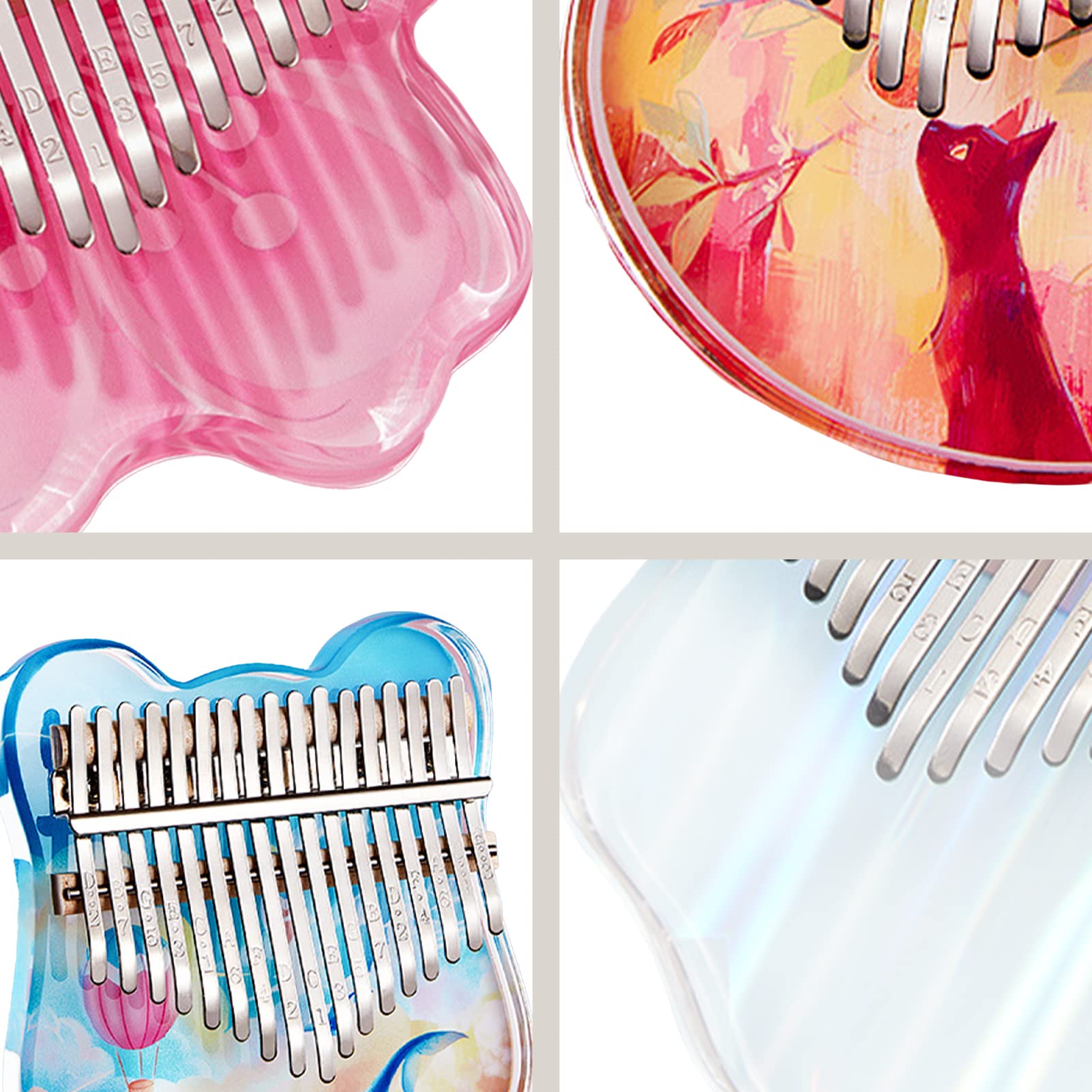 Kalimba 17/21 Keys Acrylic Thumb Piano - Image 4