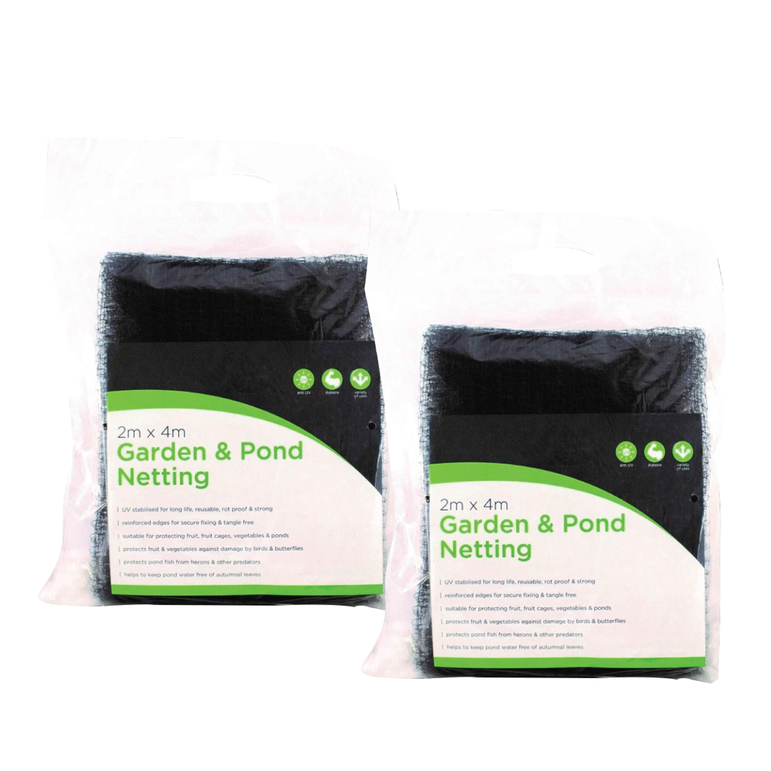 Garden Pond Netting 2m x 4m Black Woven Fine Mesh Net Cover for Leaves Protects Fruit and Vegetable Protects Fish from Blue Heron Birds Cats Predators UV Protection 2pk