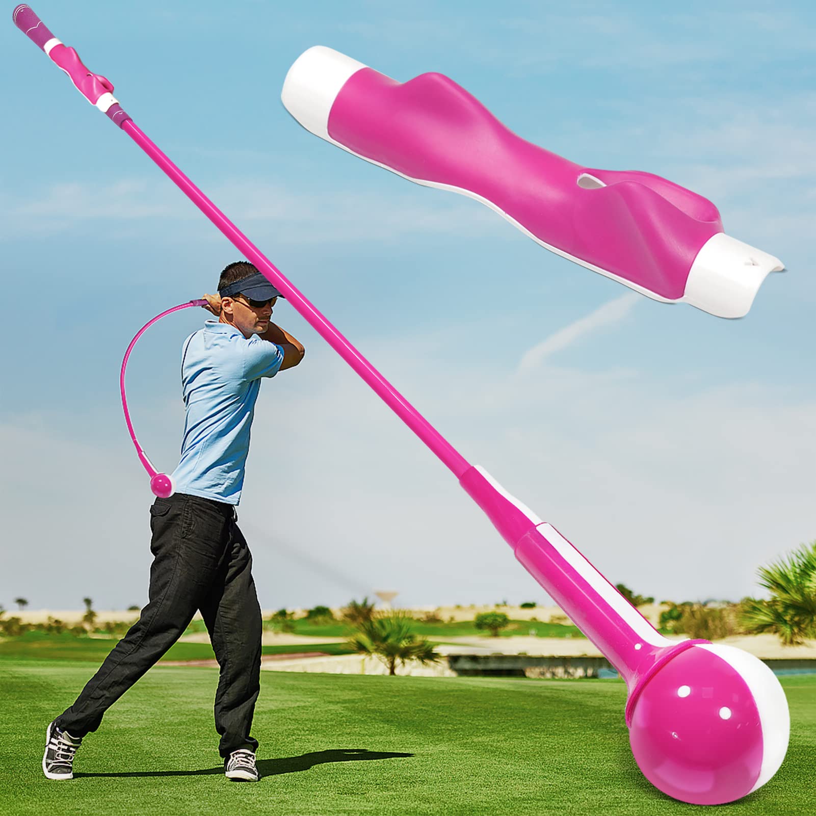 Golf Swing Training Aid Practice Warm-Up Stick for Strength Rhythm Flexibility Tempo Indoor/Outdoor Swing Correction Practice for Chipping, Driving and Hitting