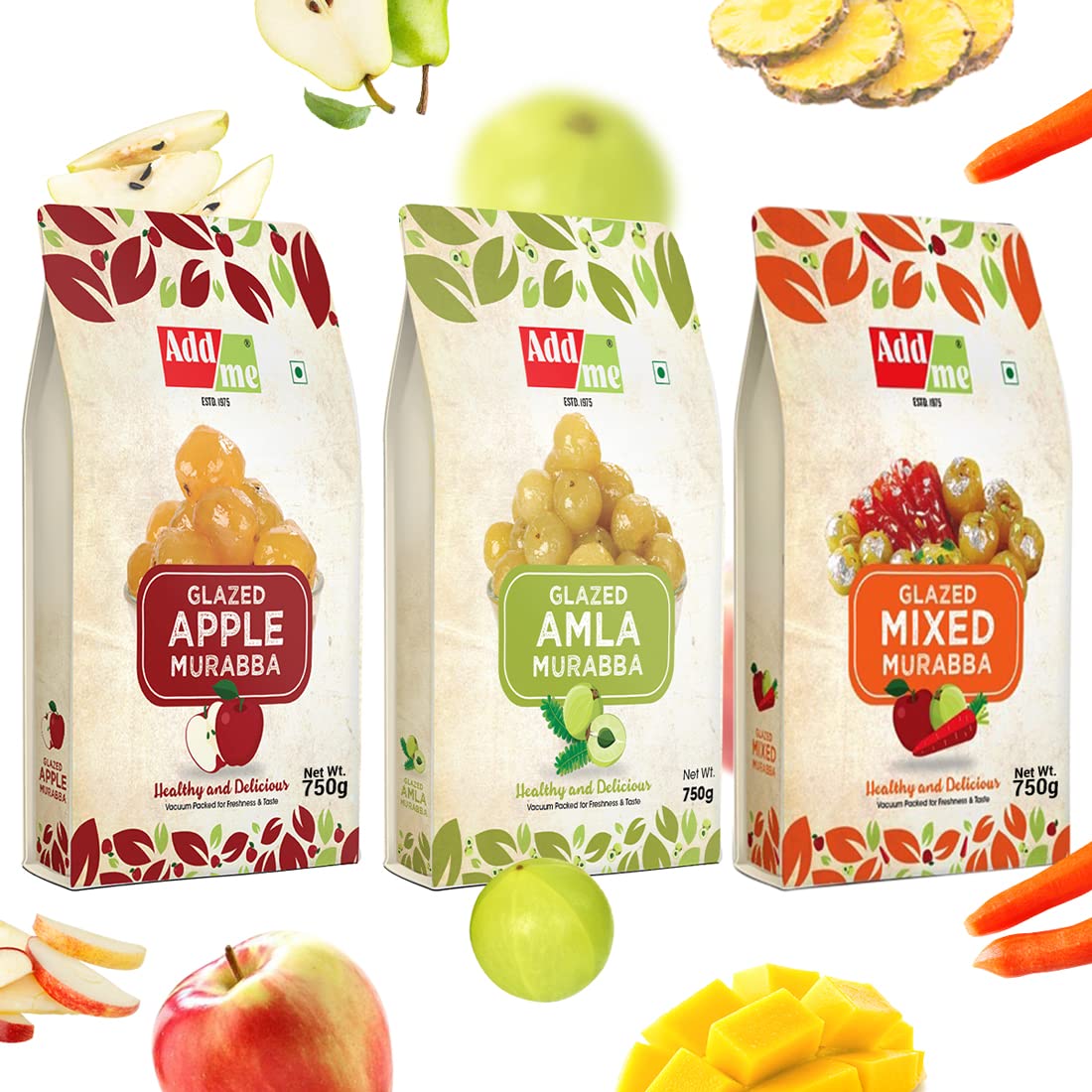 Add me 3 in 1 Murabba Packs. Add me amla murabba 750 gm, Mixed murabba 750 gm, Add me Apple murabba Preserve Organic 750 gm Total 2.25 kg Mixed Immunity boosters for Family (B07YV4JTKL) Amazon Price History, Amazon Price Tracker
