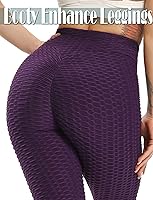 Vista 136 de SEASUM - Pantalones de yoga de cintura alta para mujer, con control de abdomen y realce de glúteos, leggings favorecedores para entrenar y correr