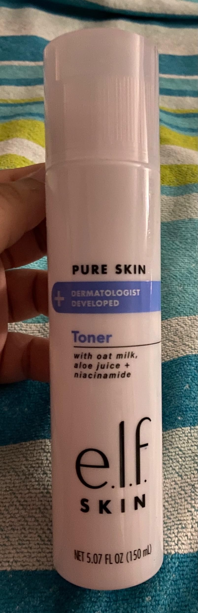 e.l.f. Skin Pure Skin Toner, Gentle, Soothing & Exfoliating Daily Toner for A Smoother-Looking Complexion, Made with Oat Milk, Aloe Juice & Niacinamide