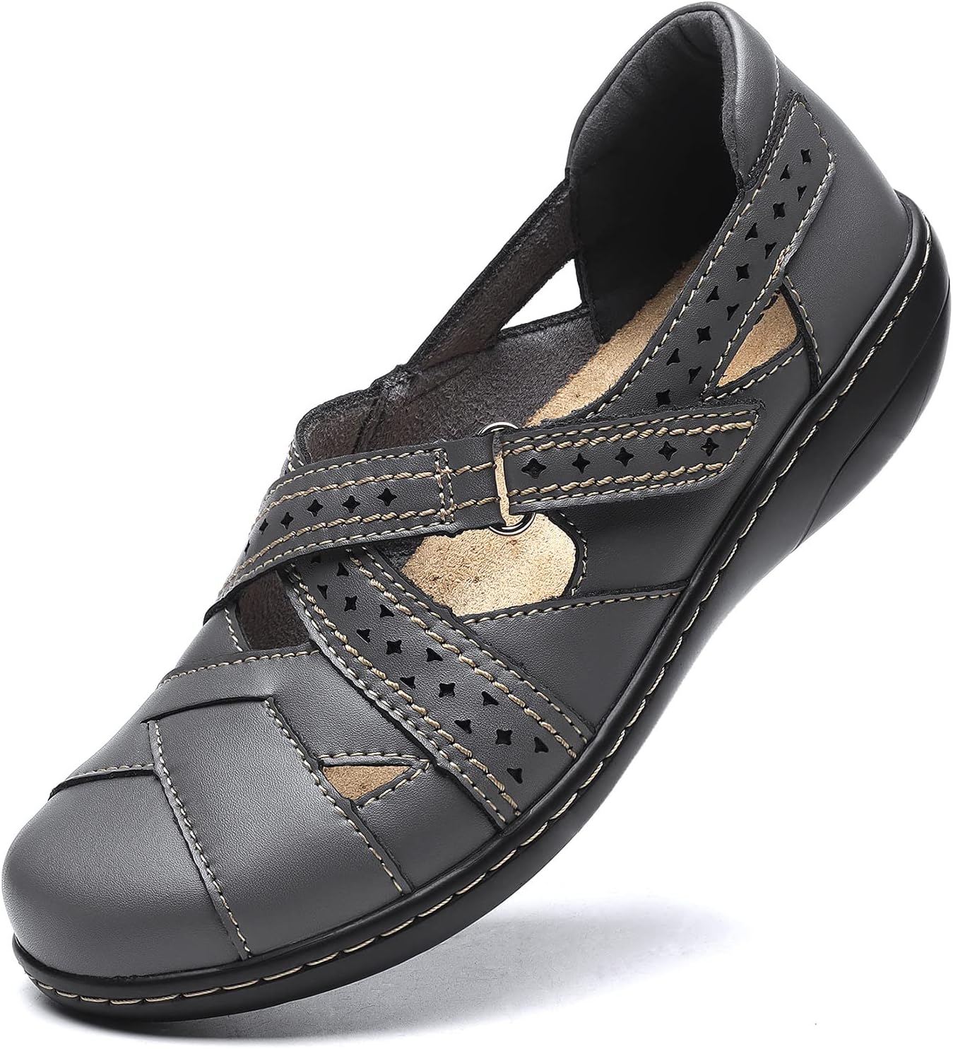 TERRIKAT Women's Casual Loafers Cute Slip On Comfort Walking Flats Leather Driving Moccasins Fashion Closed Toe Boat Shoes