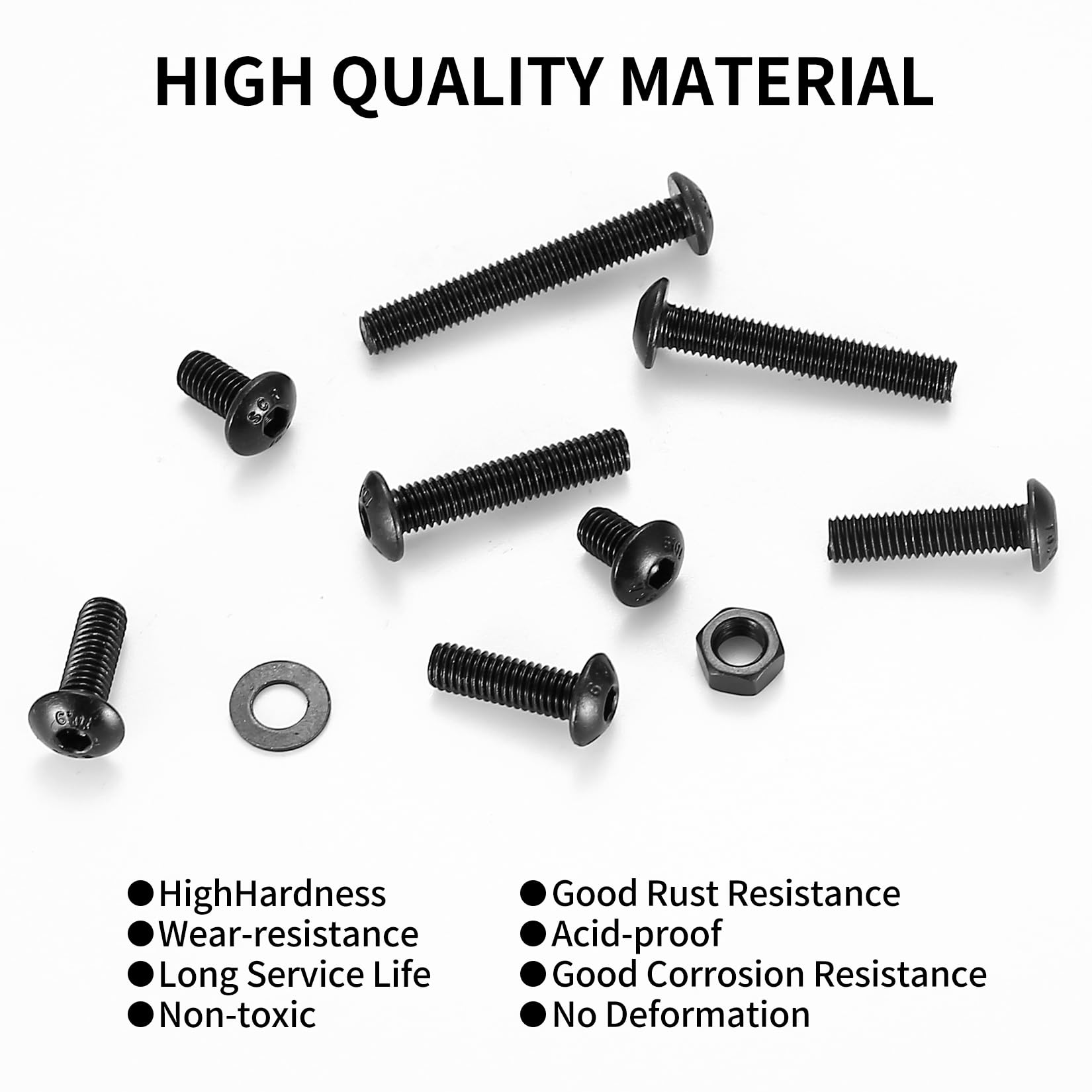 390 Pcs M5 Nuts and Bolts Set, Hex Socket Button Head Cap Screws - Image 4