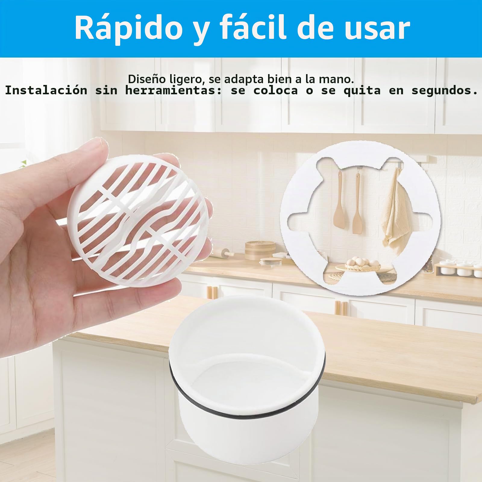 Juego de 4 filtros de desagüe para ducha y plato de ducha, filtro de pelo blanco, repuesto para válvula de filtro Viega, filtro de plástico para desagüe de sifón, protección eficaz contra atascos de