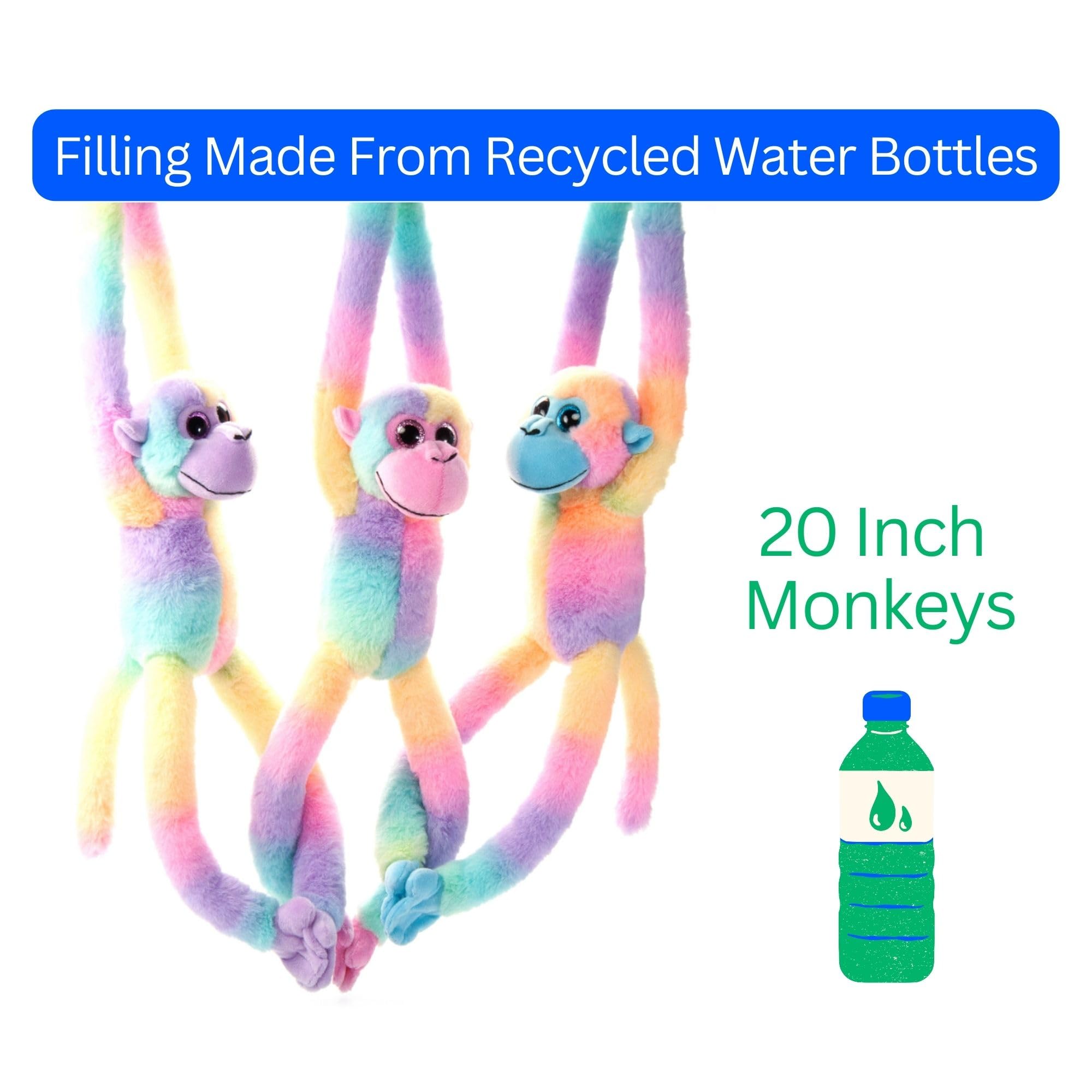 Amazon.com: The Petting Zoo, Colorful Hanging Monkey Stuffed