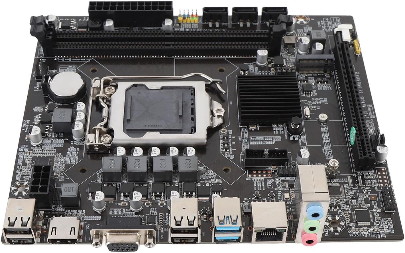 ITX H110 Motherboard, LGA 1151 Micro ATX Gaming Motherboard for 6 7 8 9th Gen for Celeron for, 2 x DDR4 M.2 NVMe NGFF SATA3.0 PCIe Slot, VGA & DP, PCIE x 16