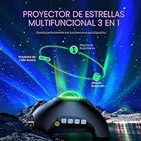 Vista 2 de Proyector de Luz Aurora de Galaxia del Norte con 33 Efectos de Luz, Proyector de Estrellas LED para Lámpara de Nebulosa de Dormitorio, Control Blanco