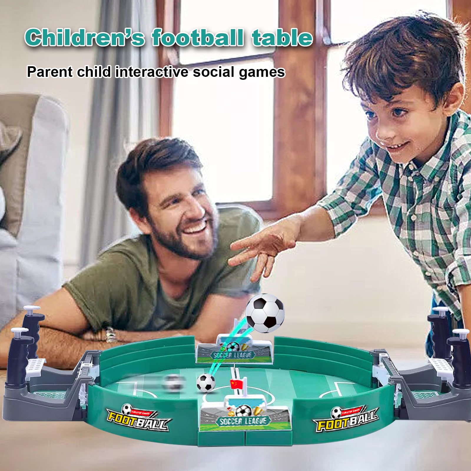 Futbolín de Mesa Familiar Mini | Juego Interactivo para Padres e Hijos | Juguete para Niños 3+ y Adultos | Montaje Fácil | Kit Compacto