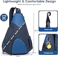 Vista 6 de Pickleball Bag, 7 Pockets & Upgraded Zippers, Lightweight Sling Bag with Detachable Strap & Water-Resistant Pocket