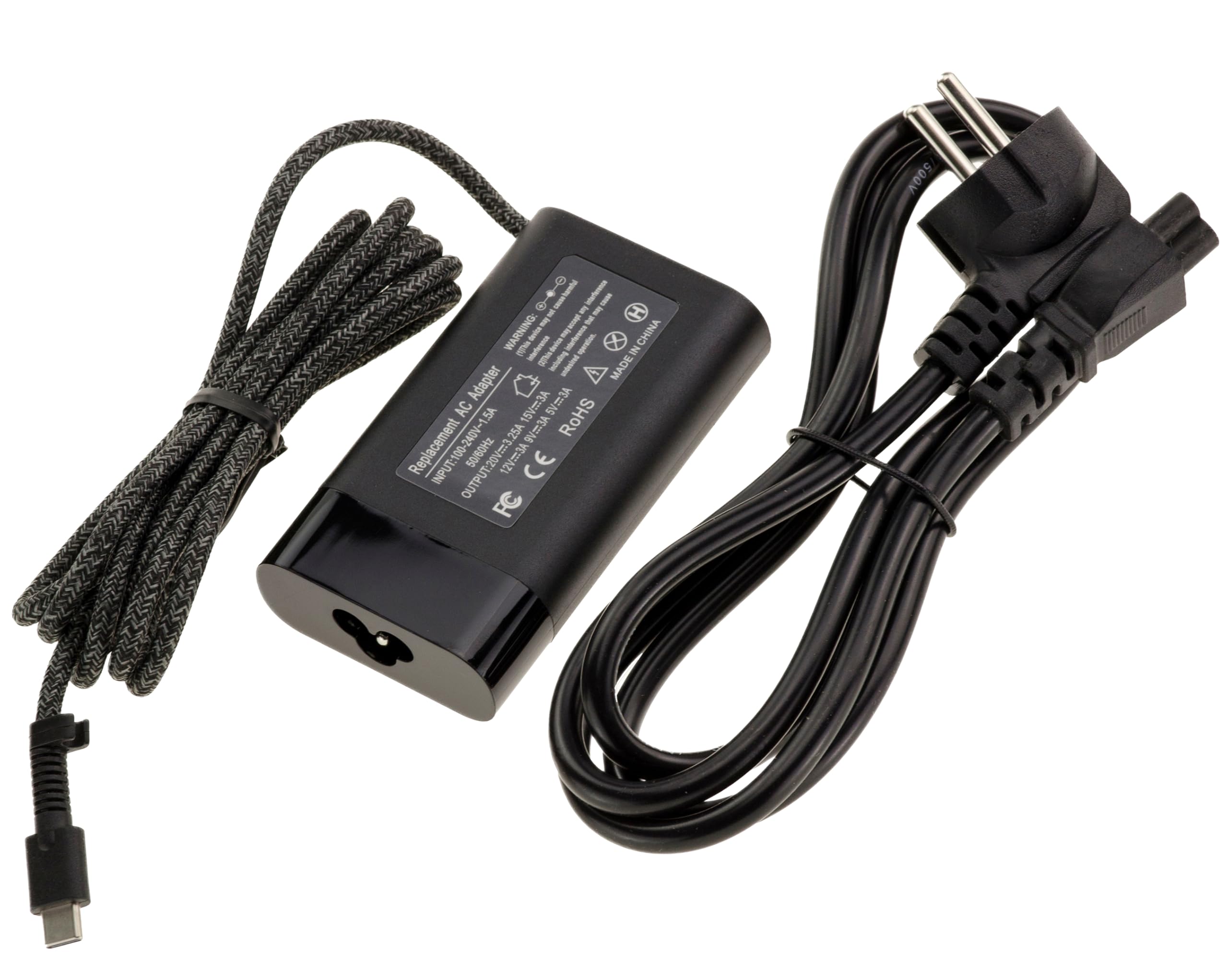 KALEA-INFORMATIQUE Zasilacz równoważny oryginalnemu, kompatybilny z laptopami HP – wtyczka USB C, moc 65 W i możliwe wyjścia: 20 V 3,25 A lub 15 V 3 A lub 12 V 3 A lub 9 V 3 A lub 5 V 3 A