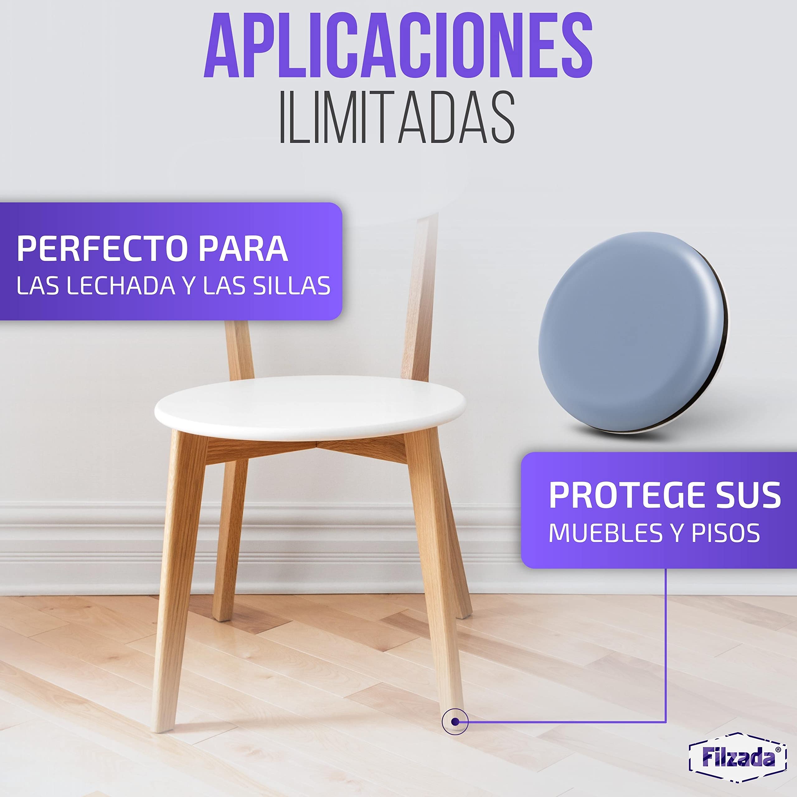 Filzada® 26x Almohadillas de Teflón para Muebles Autoadhesivo - Ø 50 mm (Redondo) - Deslizadores Profesionales de Muebles/Deslizadores de alfombras PTFE (Teflón)