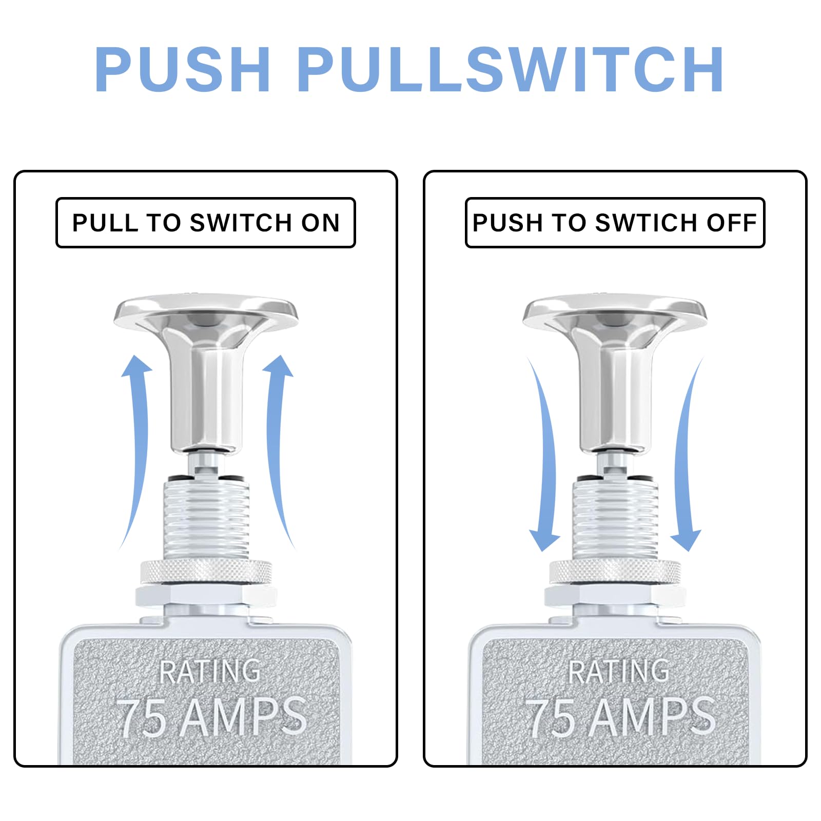 FRCOLOR Masteelf 4pcs Heavy Duty Push Pull Switch 12V 24V Headlight Switch Button For Automotive Trucks - View #11