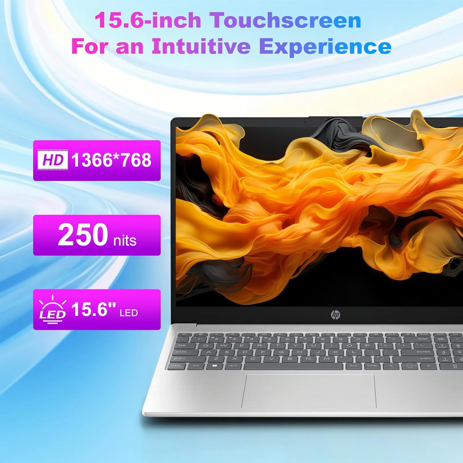 HP 2025 Touchscreen Laptop, Intel i3-1315U(Beat i3 1215u, Up to 4.5GHz), 64 GB RAM, 2 TB SSD, 15.6" 250 nits Anti-Glare Display, Intel UHD Graphics, Windows 11 Pro & Copilot-AI Chat w/Accessories 64 GB RAM | 2 TB SSD image 4 of 8 B0FDQL9WC5