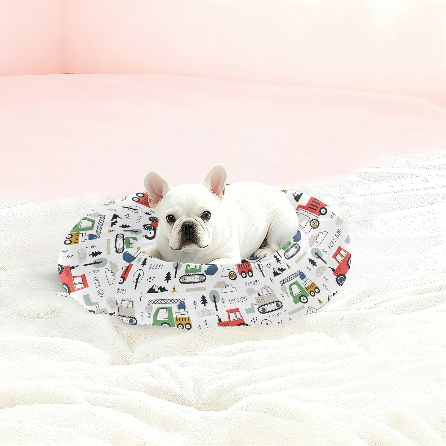 Pet Dog Beds Warm & Soft Fluffy Cat Pillow Bed for Small Size Pets Sleeping M Cartoon Truck