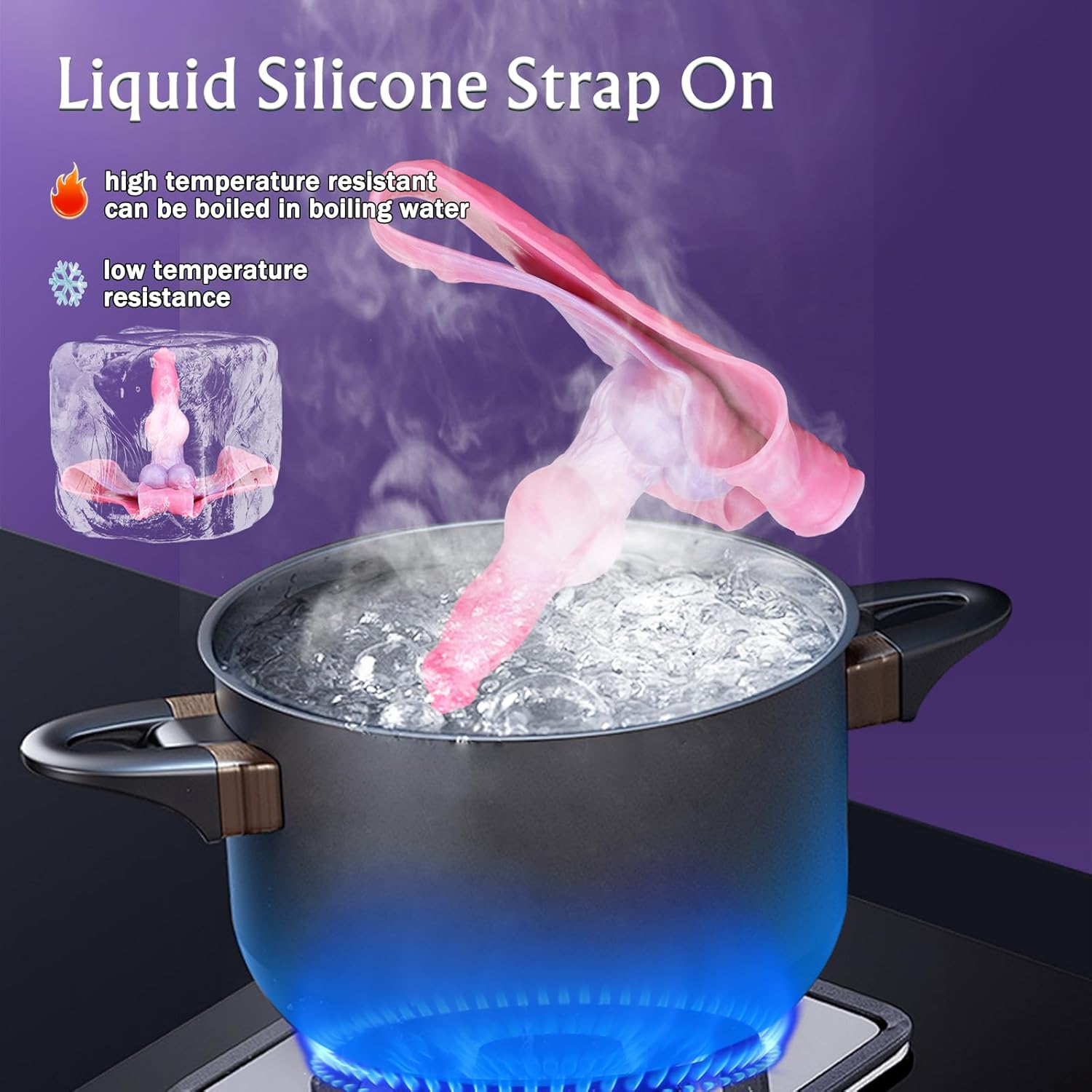 Fantasy Strap On Dildo Panties Colorful Penis Sleeve, Silicone Wearable Hollow Dildo Harness Male Enlarge & Prolong, Monster Strap On Harness Penis Enlargement Wearable Sex Toys for Men Women Couple