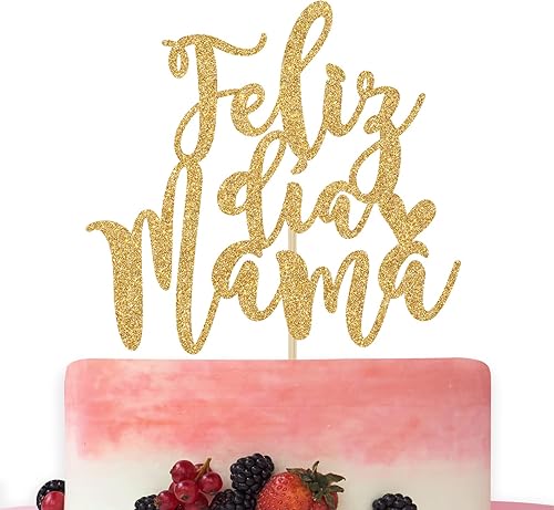 Decoración para tartas de Feliz Dia Mama con purpurina dorada, decoración del día de la madre, mejor mamá de todos los tiempos, suministros para