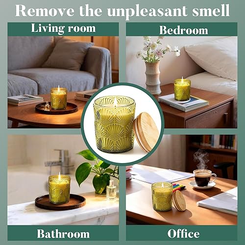 Miniatura 7 de Crenovo Vela perfumada de jazmín, vela 100% de soja, 30 horas de combustión, regalo de vela para hombres y mujeres, día de San Valentín, día de la