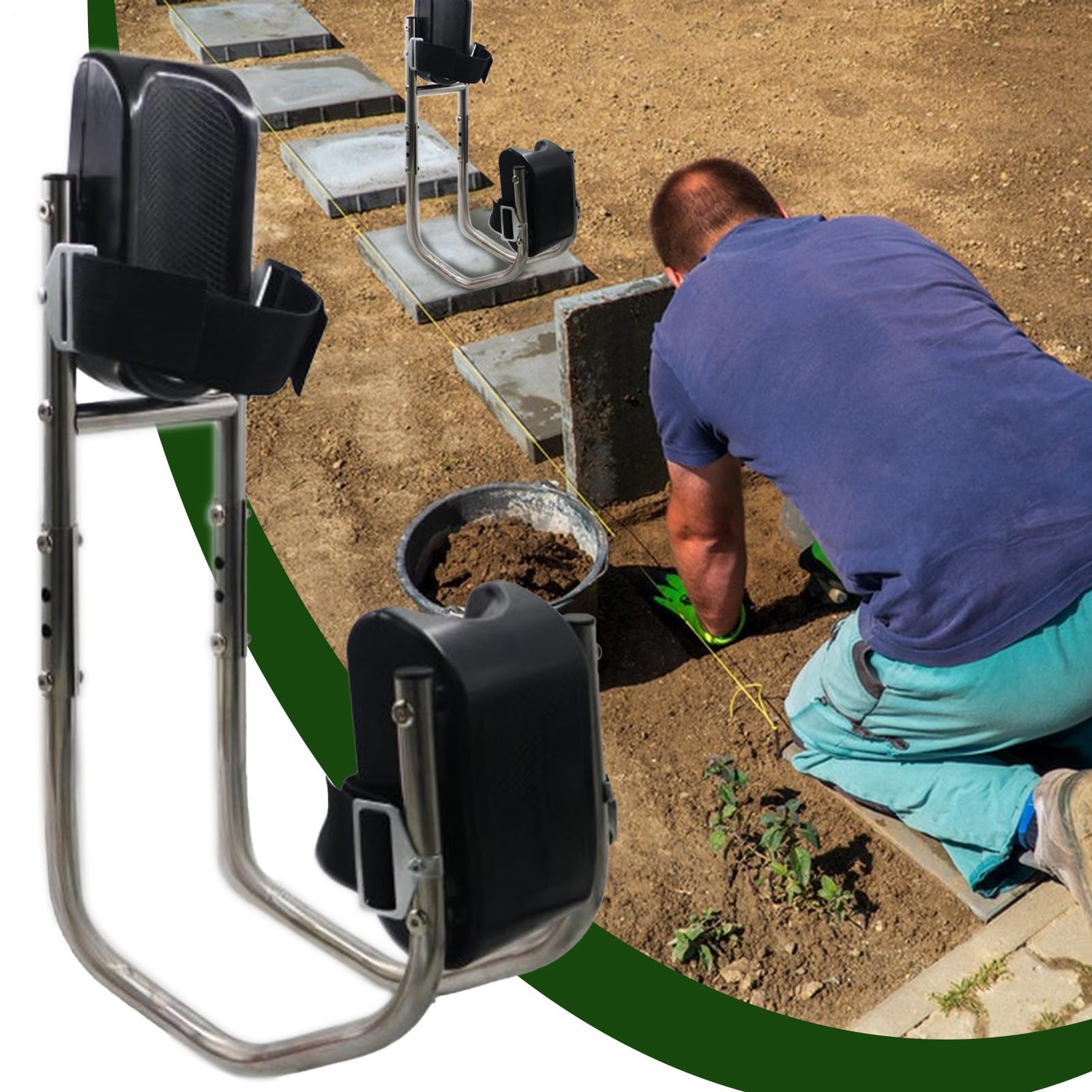 Asiento de Rodillas para Jardinería 2 en 1 Asiento Ergonómico Desmontable | Almohadilla de Rodillas para Jardinería Para Mujeres Hombres Soporte Tobillo Trabajo al Aire Libre Construcción