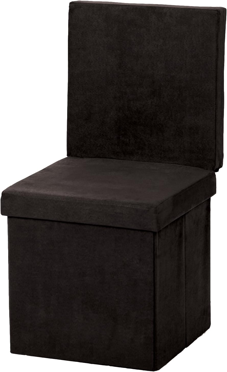 Fresh Home Elements The FHE Group Folding Chair/Ottoman, Black Suede