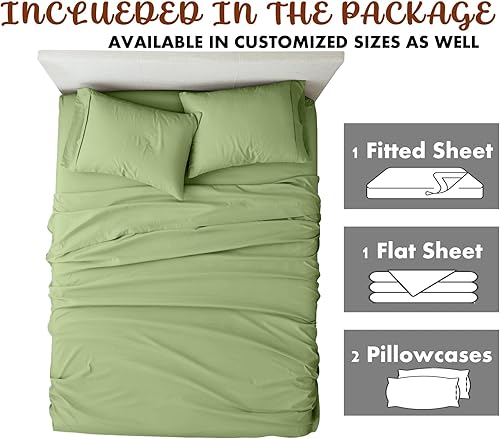 Miniatura 5 de Femini Fashion My Egyptian Giza - Sábanas de algodón Giza tamaño Queen, bolsillo extra profundo de 16 pulgadas, 100% algodón Giza de fibra larga,