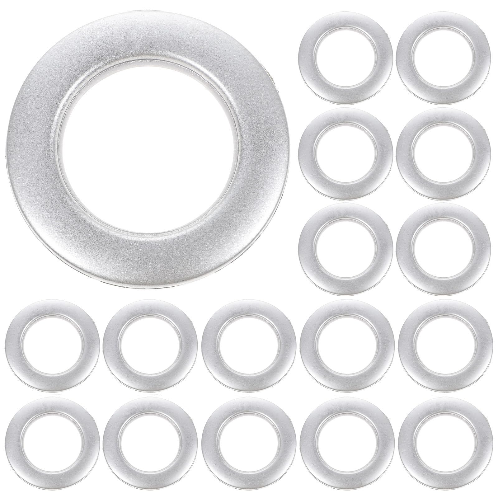 Plastique Argenté Œillets de Rideaux Anneau Romain, 75 Pièces