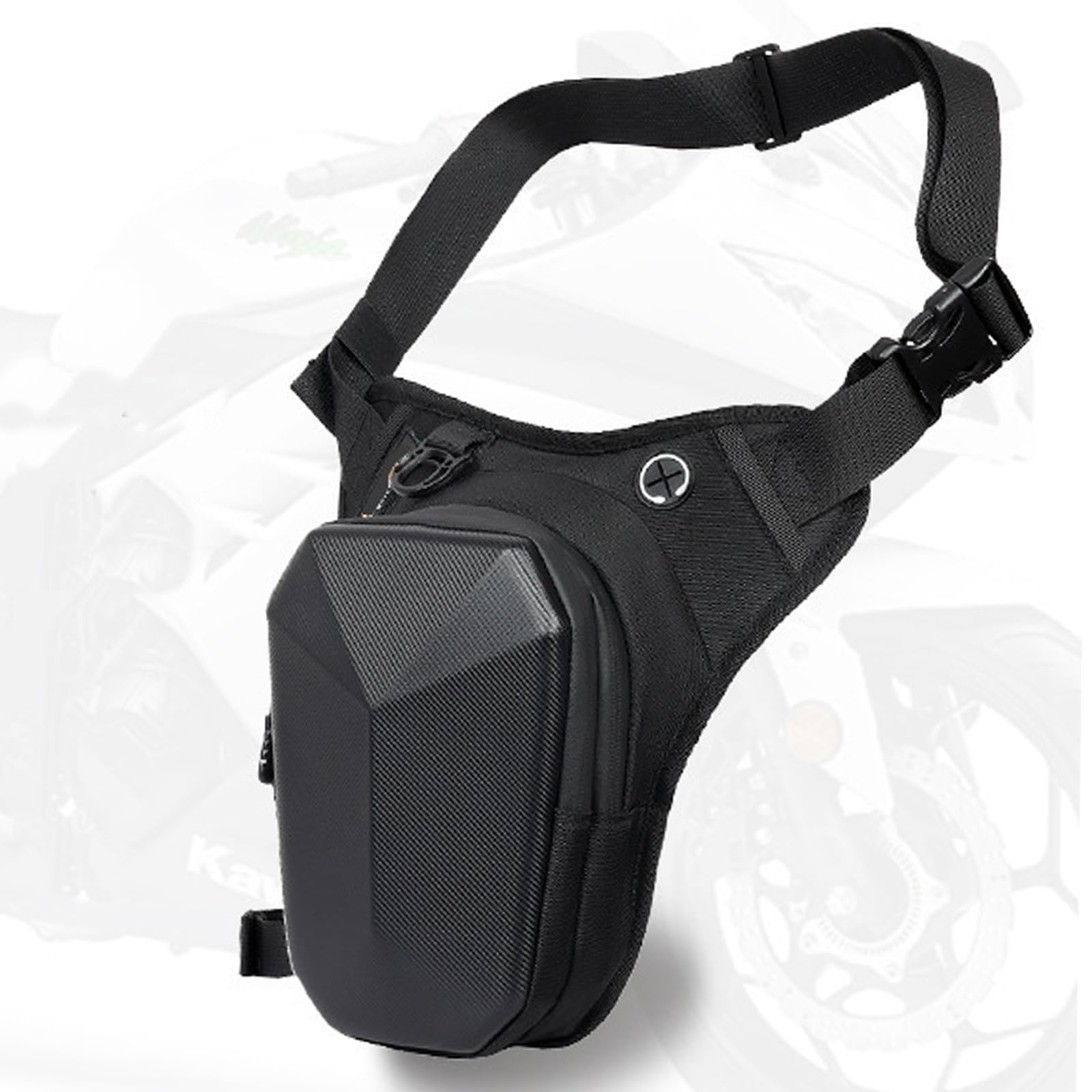 Marsupio da coscia, impermeabile, in EVA, rigido, regolabile, per uomo e donna, con imbottitura 3D, per ciclismo, escursionismo, viaggi, pesca all'aperto, Nero , Per esterni