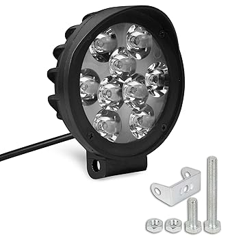 Casago CS9OF1P 9 LED Round Fog Light Off Road Driving Waterproof 3 inches Spot Lamp with Mounting Brackets for Motorcycle Car Jeep 4x4 Tractor (27W), White