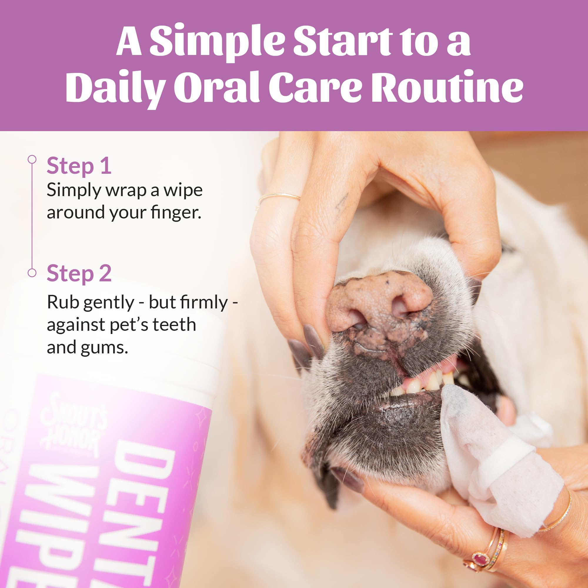 SKOUT'S HONOR Fresher Breath Dental Wipes- Pet Dental Wipes - Fights Plaque and Tartar, Freshens Breath Fast, No Brushing Required, 50 Sheets - image 6