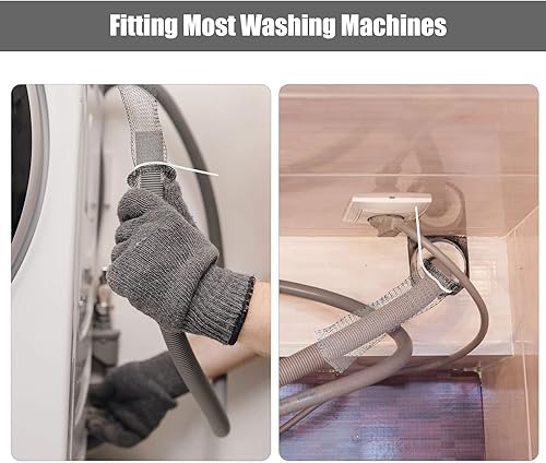 Miniatura 6 de Hotop 100 trampas de pelusa para manguera de lavadora con 100 bridas para cables, filtro de malla de lavandería, filtro de manguera de lavadora,