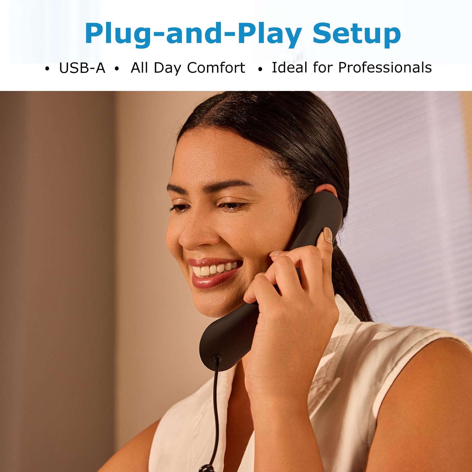 Auricular USB con cable para PC, Plug and Play para MS Teams, 3CX, Genesys, Bria, Avaya Workplace, Cisco Jabber, GoogleMeet, Zoom, etc