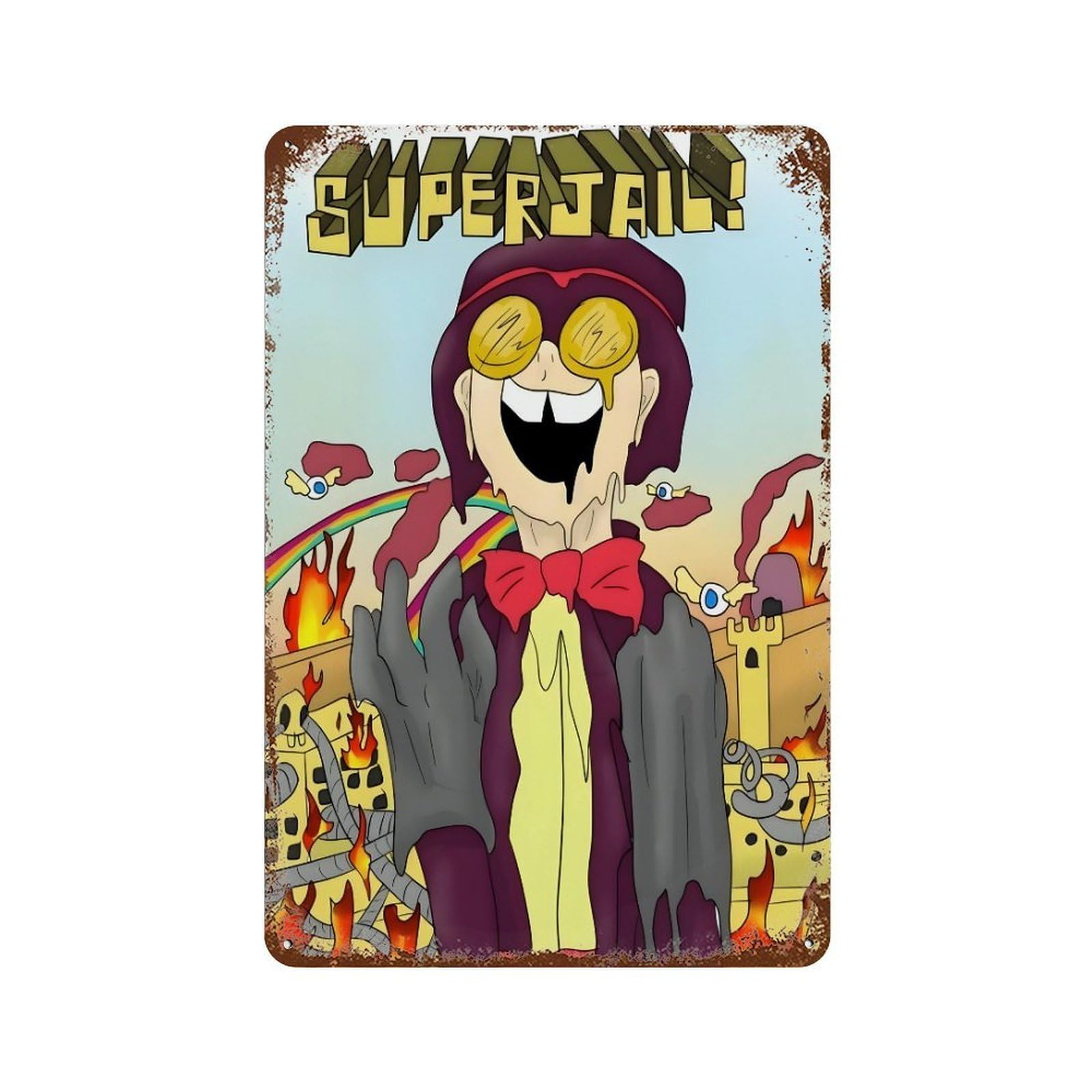 xiaoxiaoshen Surrealism Cartoon Superjail (2) Wall Decor Art Metal Tin Poster Modern Home Decor Art Home Bar Shop Decorations Vintage Sign 30x20cm
