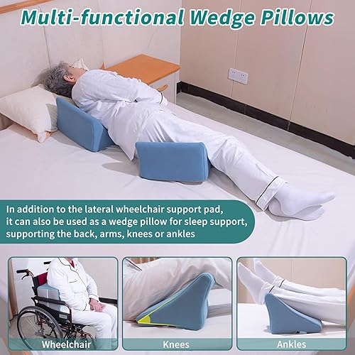 Miniatura 3 de Cojín de apoyo lateral para silla de ruedas, protectores laterales para silla de ruedas, almohada de cuña de estabilidad multifuncional para mayor