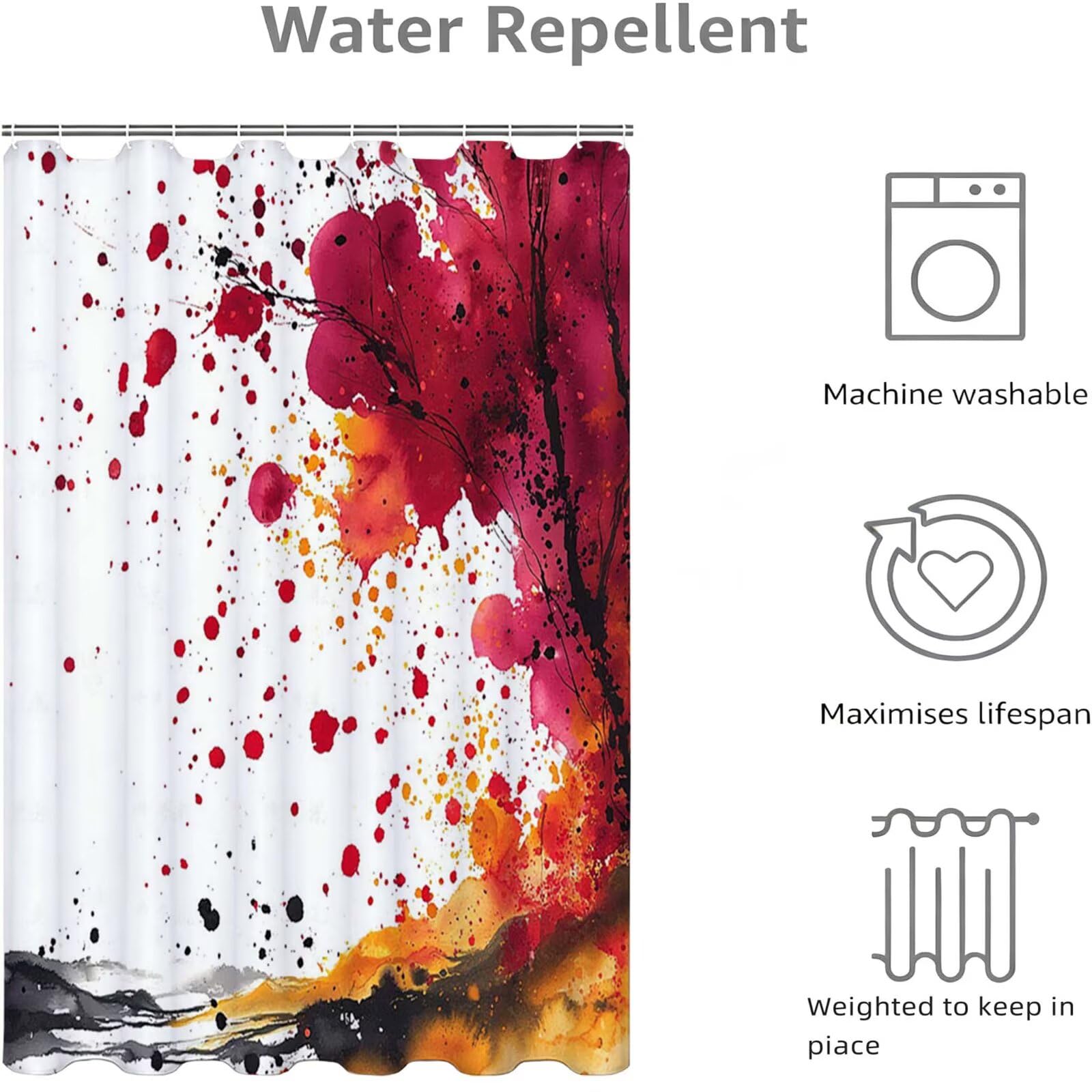Weiß Duschvorhang, 200x200cm Duschvorhang Badewanne L-300