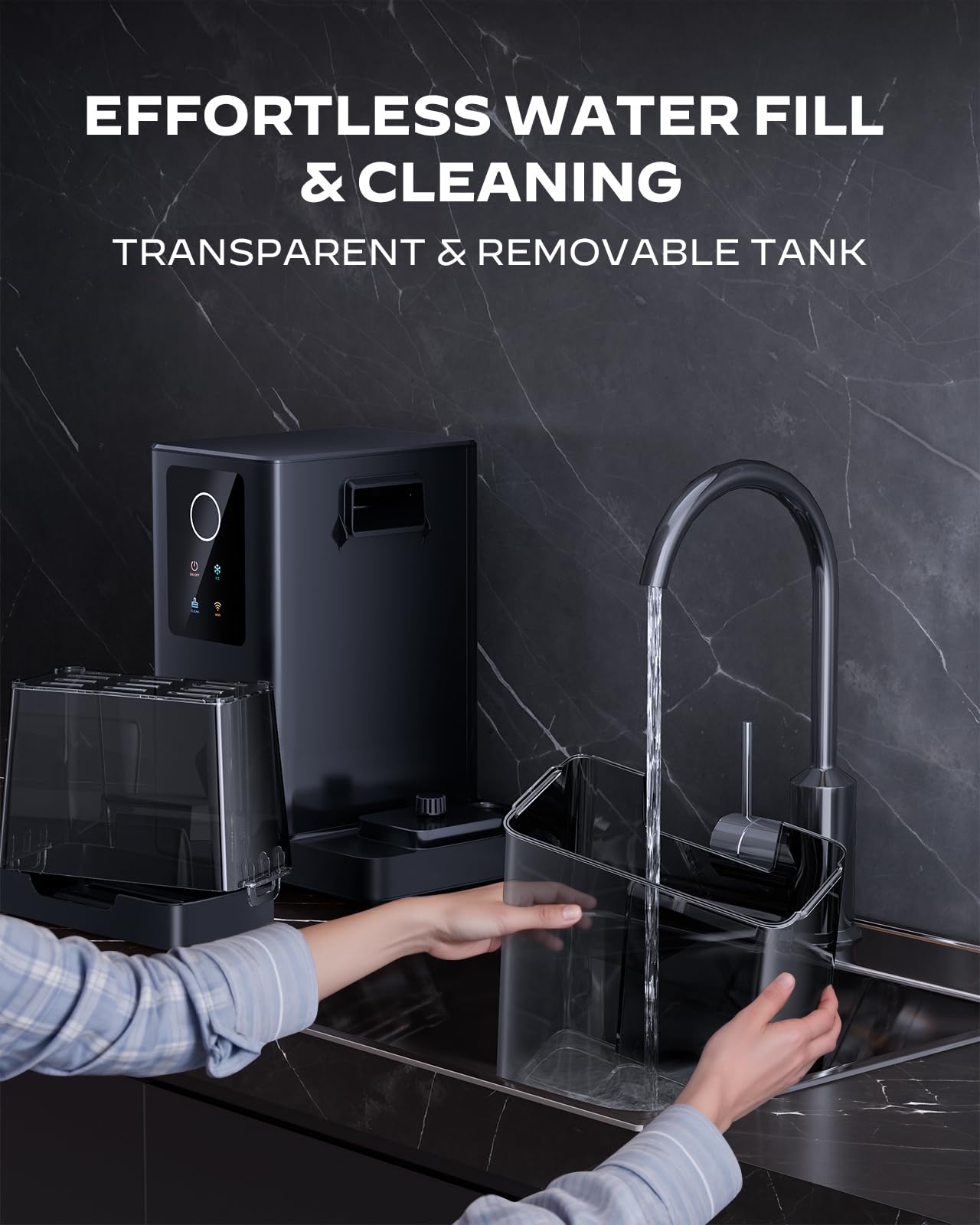 Silonn Nugget Ice Maker Countertop With App & Voice Control, 40 Lbs/24h Pebble Ice Machine, 3l Water Tank, Self Cleaning Sonic Ice Maker, Soft Chewable Ice For Home, Kitchen, Party on Fridge.com - View 6