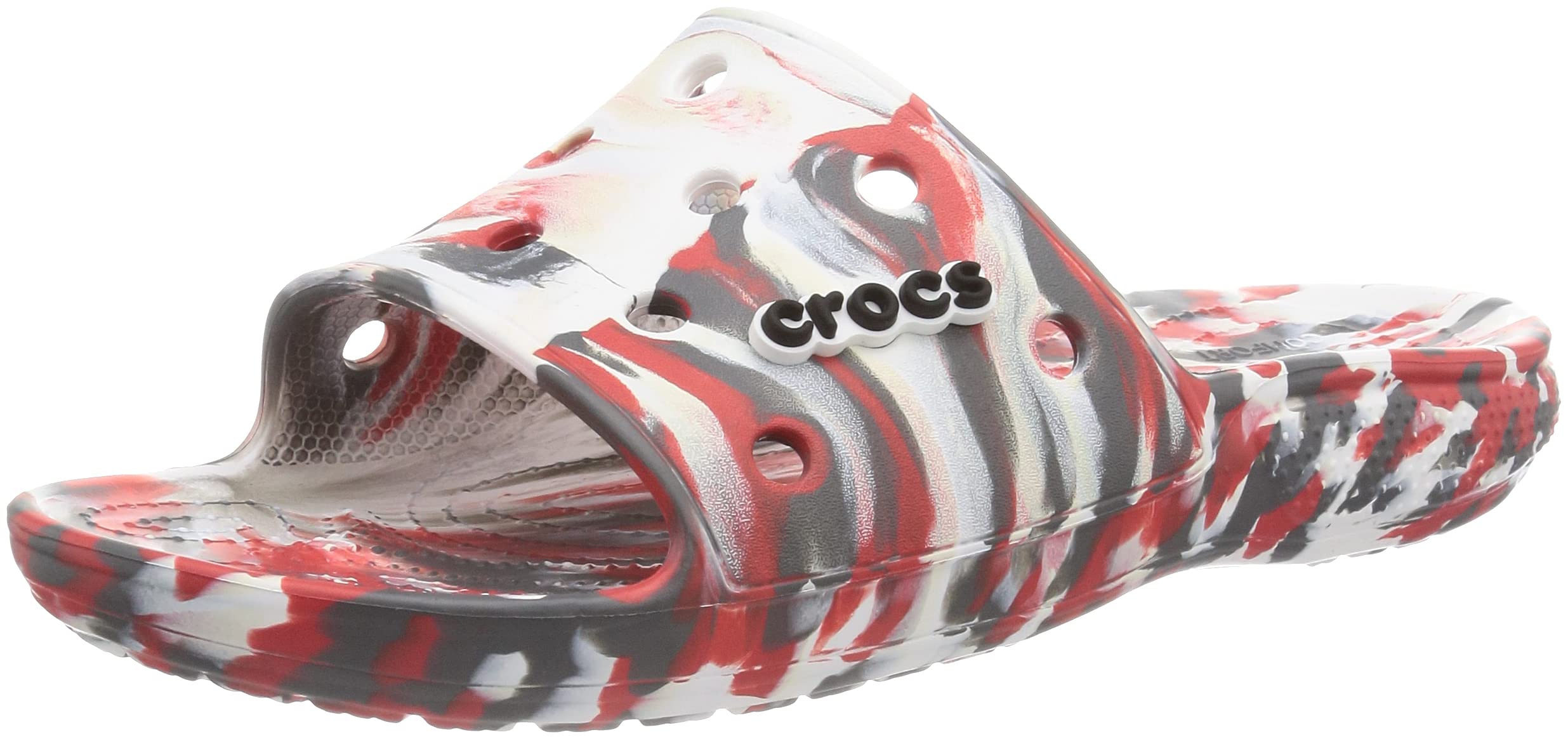 crocs unisex-adult CLASSIC SLIDE FLAME/WHITE Slide Sandal - 1 UK Men/ 2 UK Women (M2W4) (206879-884)