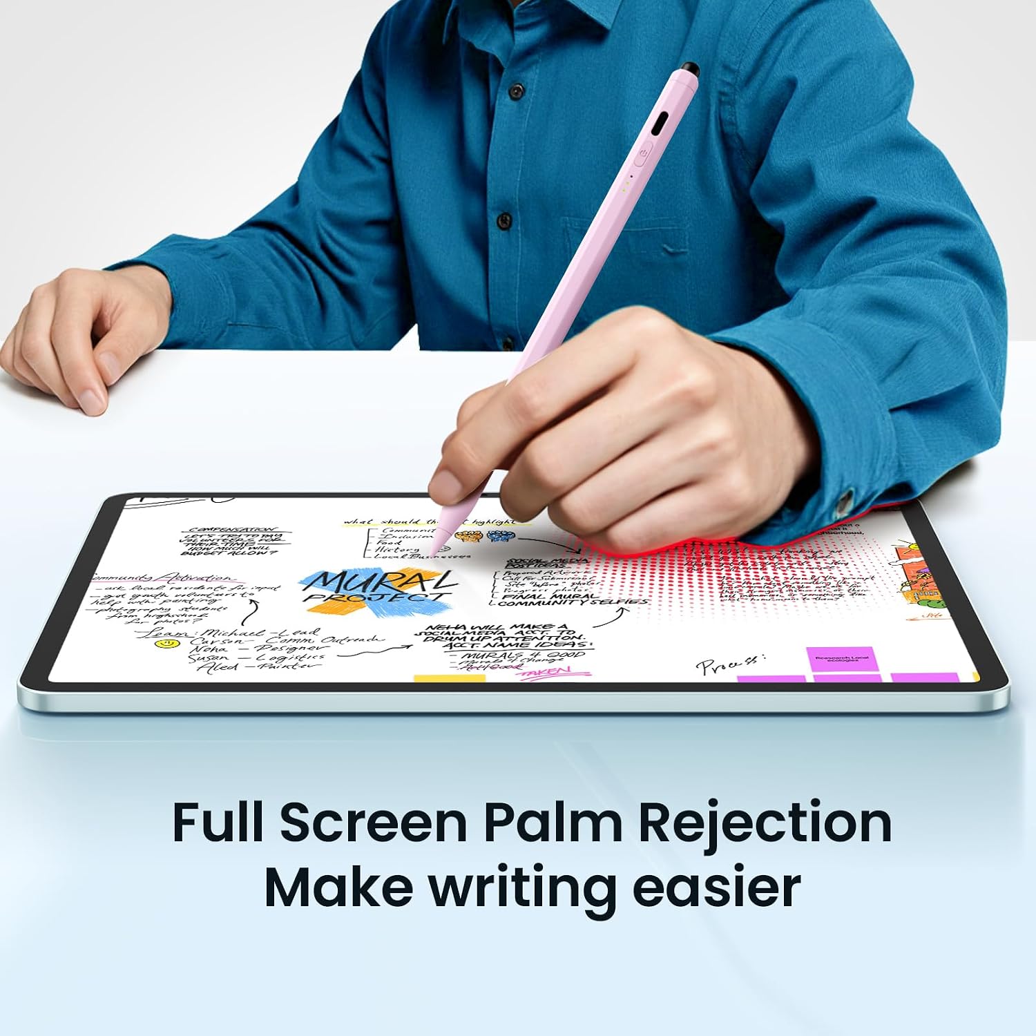 Hastraith Stylus Pen for iPad(2026-2018),13 mins Fast Charge Pencil with Tilt Sensitivity and Palm Rejection for iPad A16/10/9/8/7/6,Air 13"/11"/M3/M2/5/4/3,Pro 11"/13"/12.9"/M4/M2/M1,Mini 7/6/5, Pink