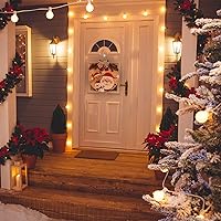 Vista 2 de Corona de decoración de Feliz Navidad, letrero frontal para decoración de puerta, decoración rústica de madera para puerta delantera, porche