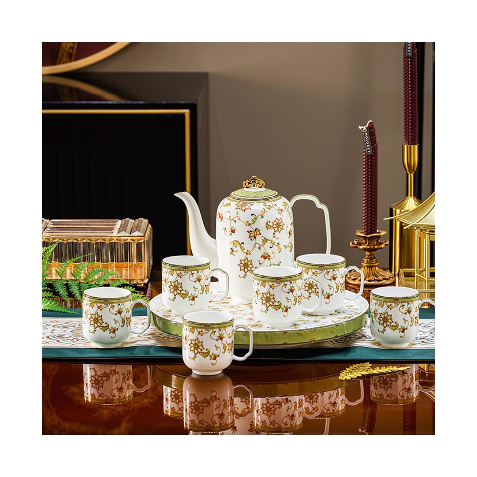 Brocca Set teiera e tazza in ceramica da 8 pezzi