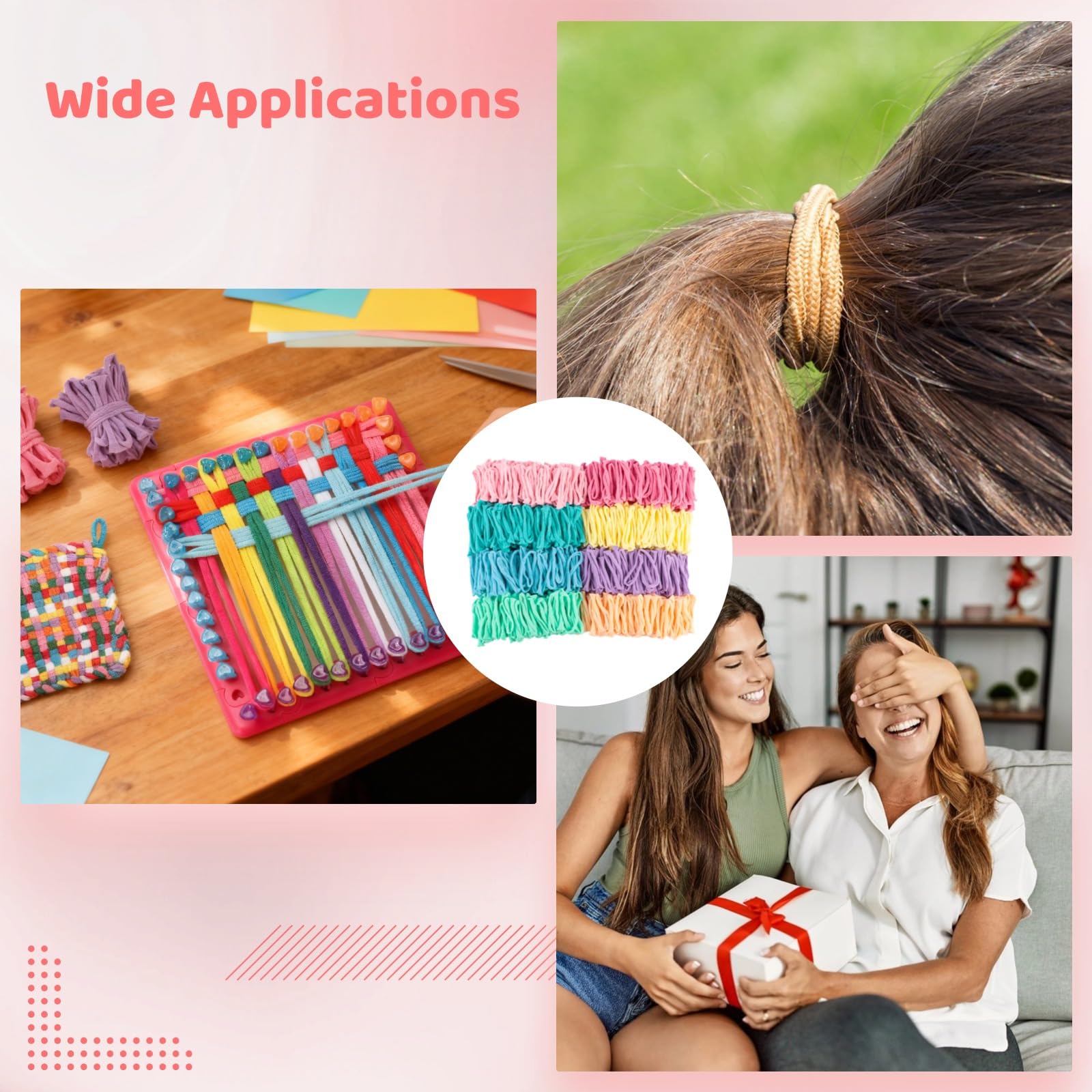 800 pièces, bandes élastiques de rechange pour métier à tisser, en spandex multicolores, tons macaron, pour bracelets, loisirs créatifs DIY et bijoux