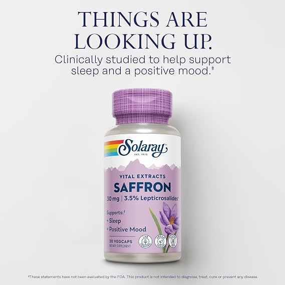 SOLARAY Saffron Extract, 30 VegCaps