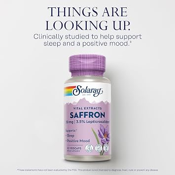 SOLARAY Saffron Extract, 30 VegCaps