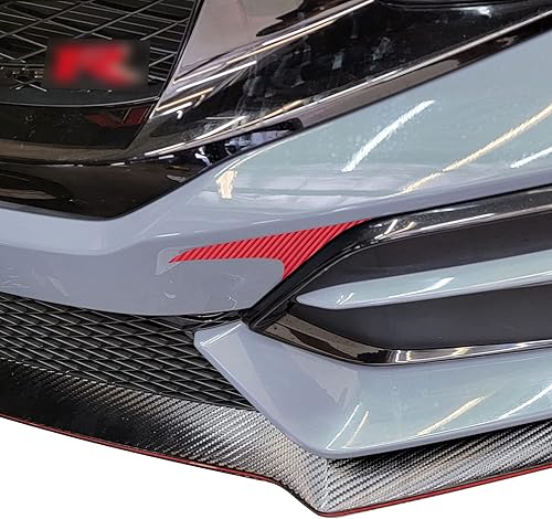 Miniatura 1 de Gomu Adhesivo de vinilo para parachoques delantero, compatible con Honda Civic Sedan Coupe SI Hatchback Type R 2016-2020, fibra de carbono roja