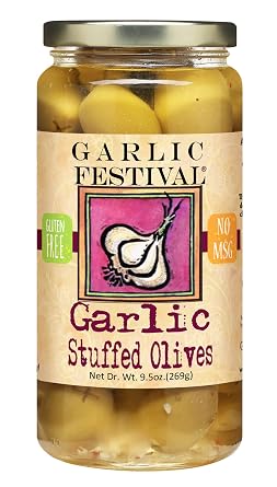 Garlic Festival Foods Garlic Stuffed Large Olives 9.5 oz dry wt.
