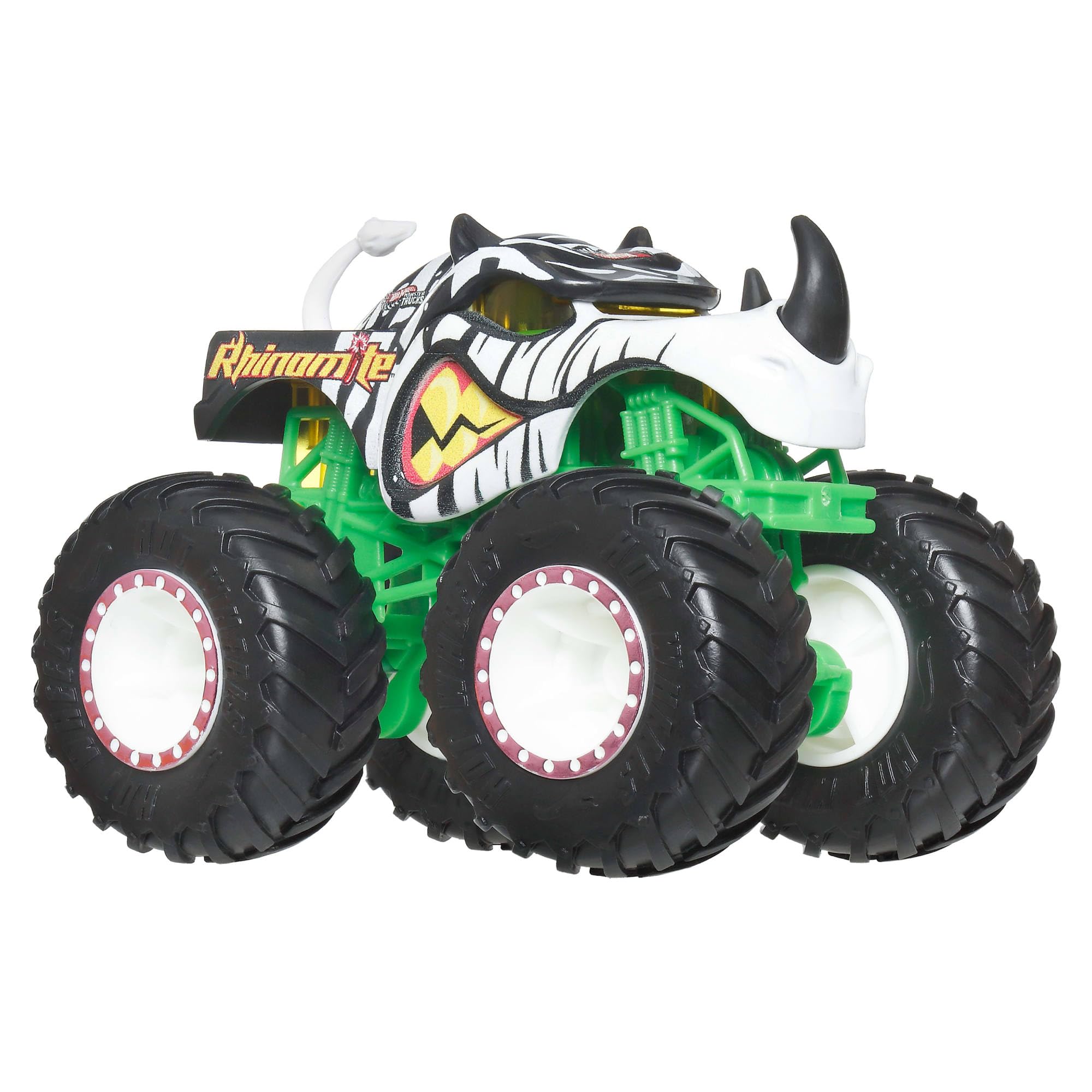 Hot Wheels - Set 4 Monster Trucks, confezione da quattro veicoli in scala 1:64 con ruote giganti e design da urlo, ispirati ai personaggi della serie, 3+ anni, JJT67
