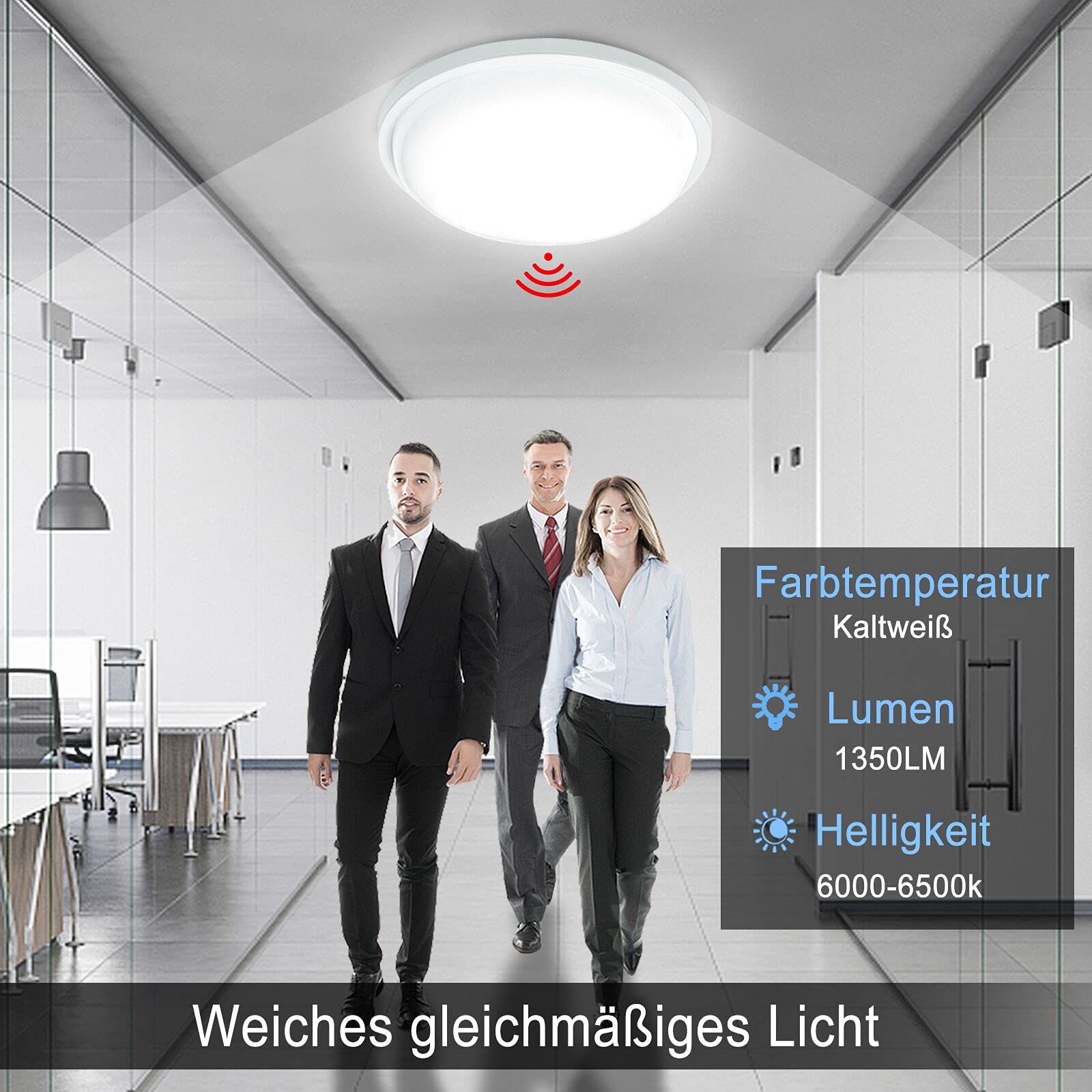 Proiector led cu senzor de miscare, 30W, 4000K, IP44, 2400 lm, Gri