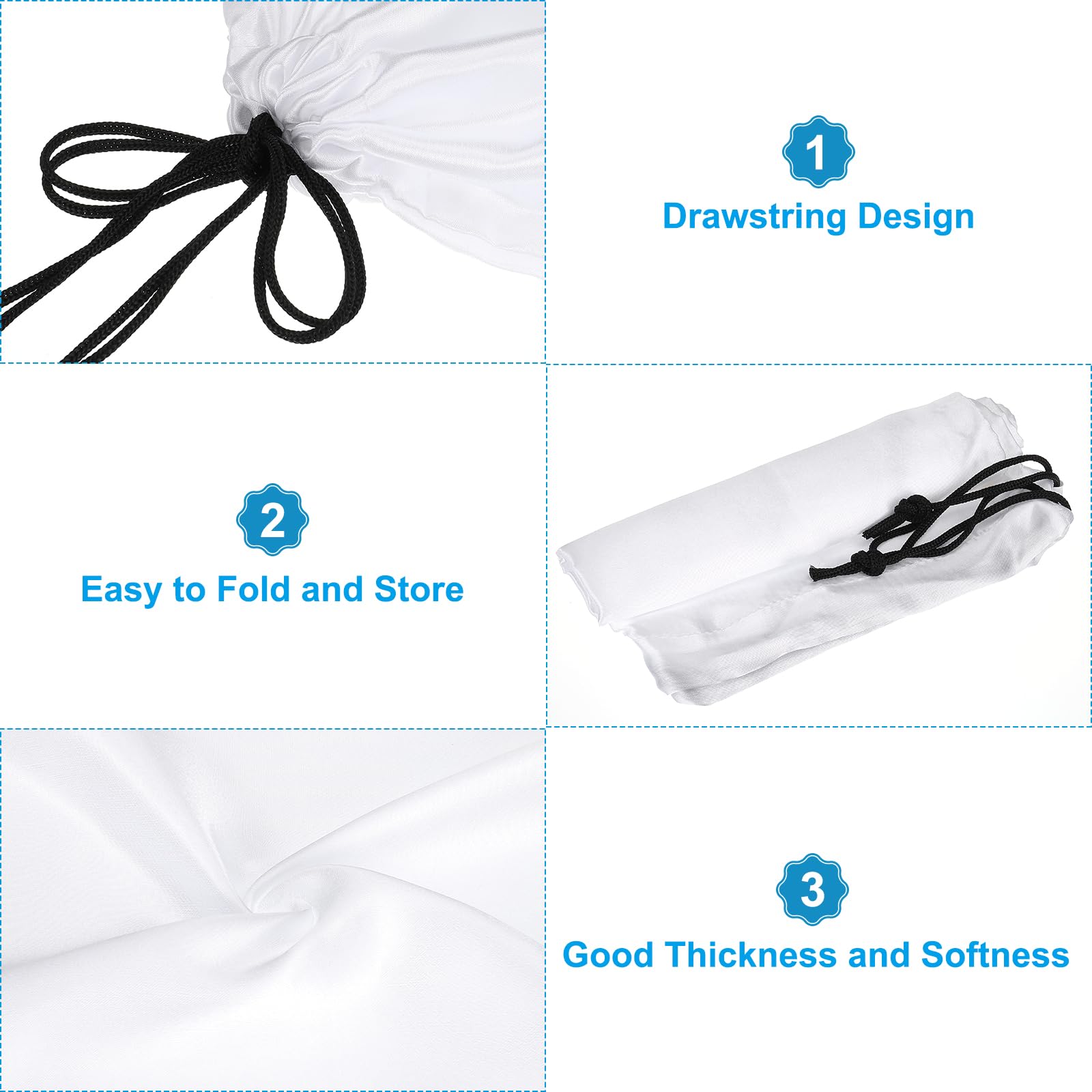 PATIKIL 19.7x15.7 Inch Dust Bags for Handbags 7 Pcs Purse Storage Bag Cover with Drawstring for Travel Storage Pouch Cloth Shoes White - Image 4
