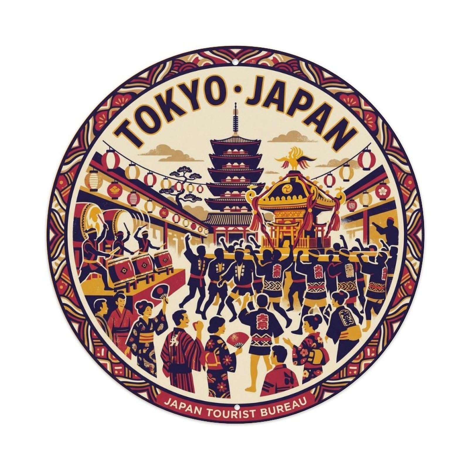 Tokyo Asakusa Summer Festival Mikoshi Parade Cafe Metal Tin Sign
