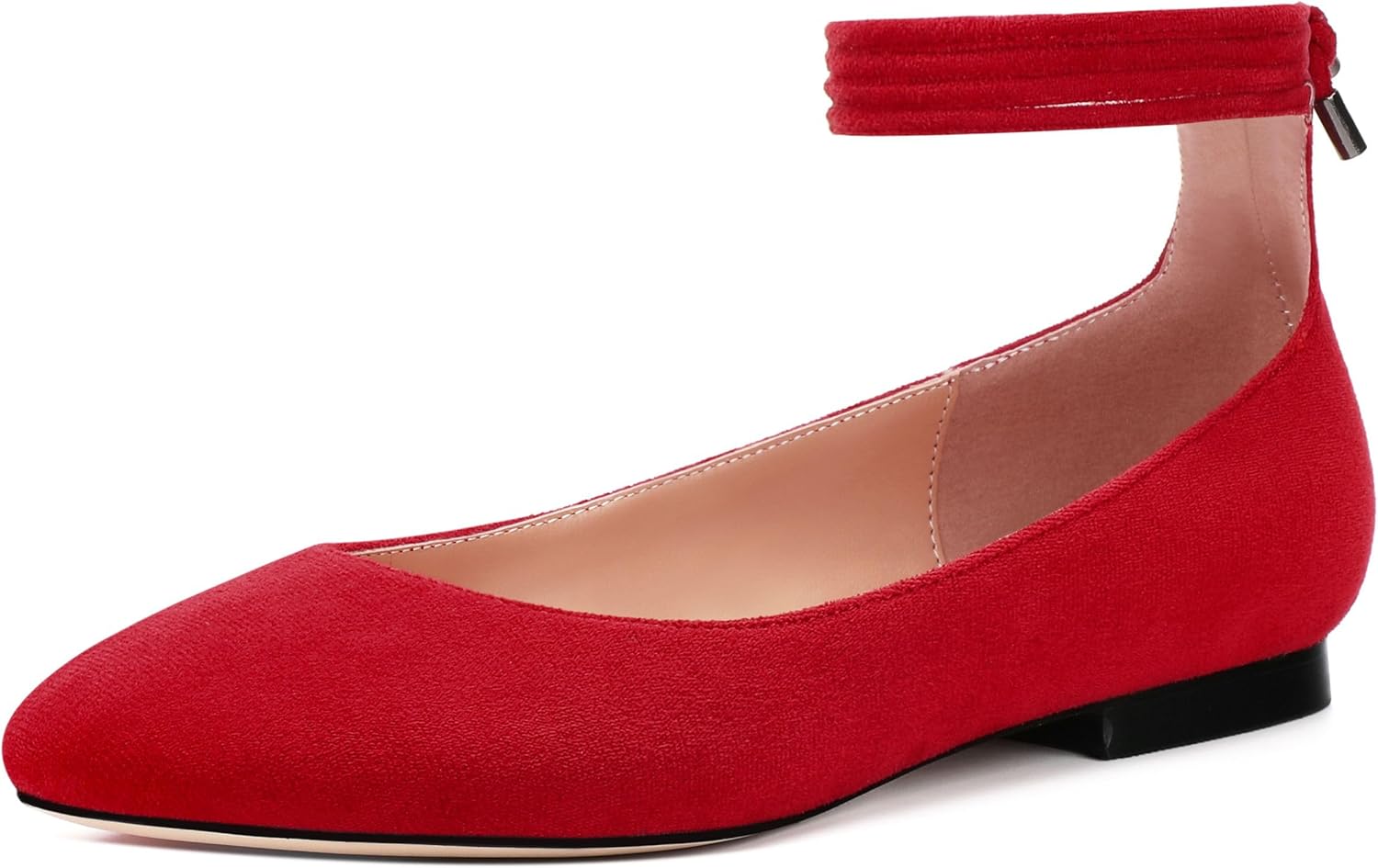Womens Pump, Round Toe Flat Shoes for Women, Ankle Wrap Closure, Dressy Flats Shoes for Women, Comfortable Shoes for Workplace, Street, and Party.
